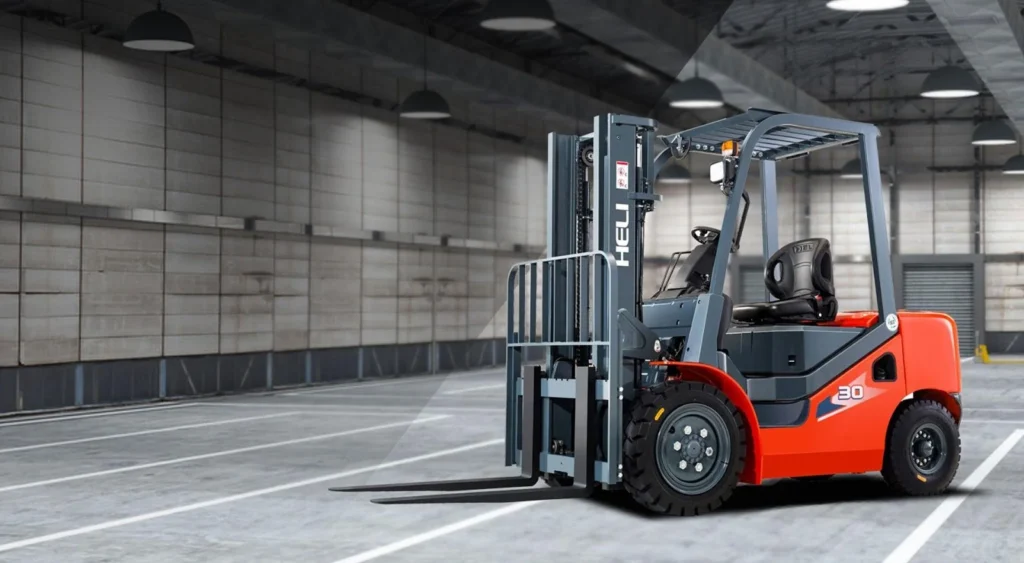 Forklift at Work in Caspec Logistics Warehouse